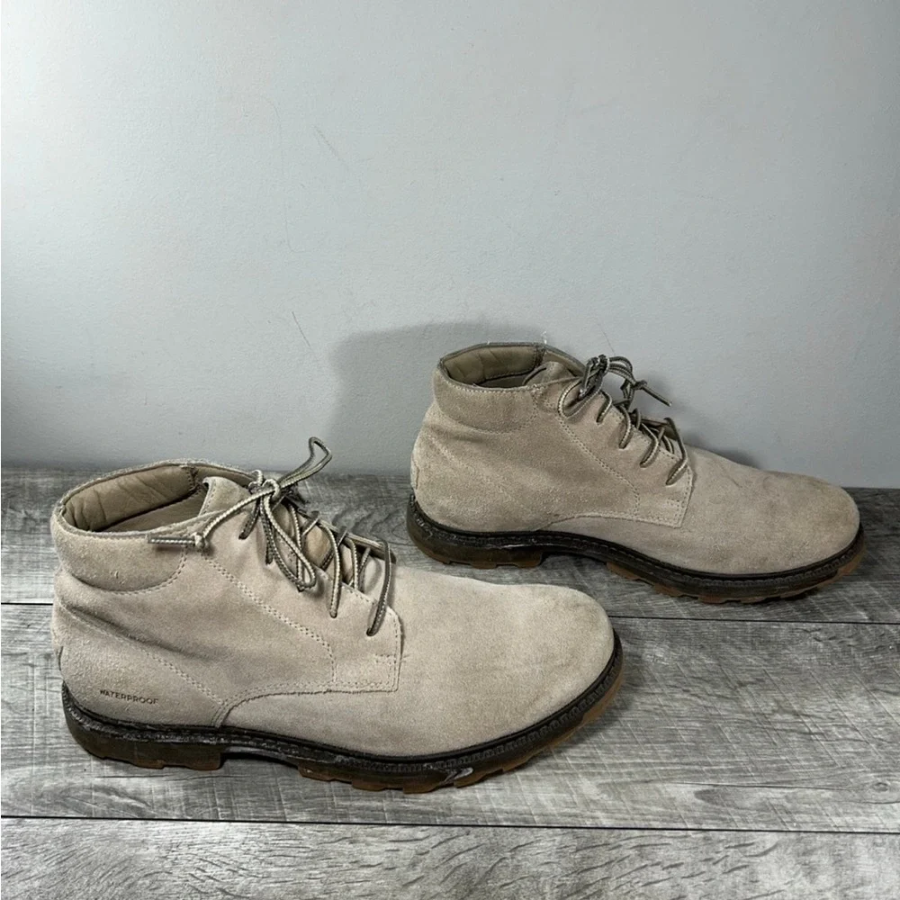 Sorel NM3848 Madson li Chukka Mens Waterproof Sand Tan Leather Booties Boots 9.5 - Picture 1 of 9